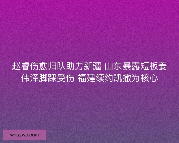 赵睿伤愈归队助力新疆 山东暴露短板姜伟泽脚踝受伤 福建续约凯撒为核心