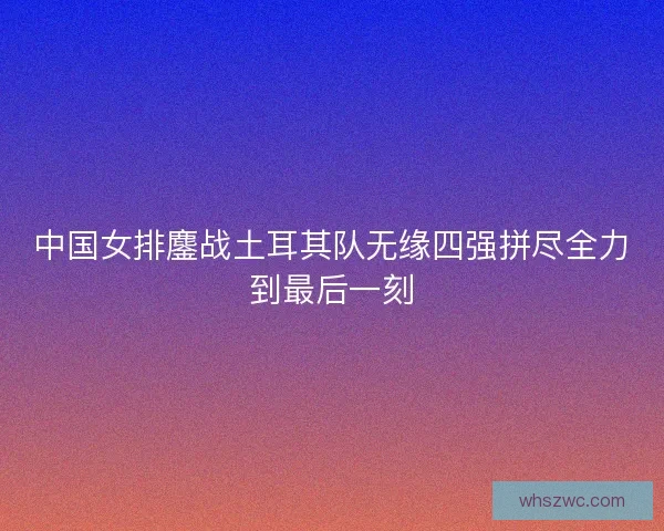 中国女排鏖战土耳其队无缘四强拼尽全力到最后一刻